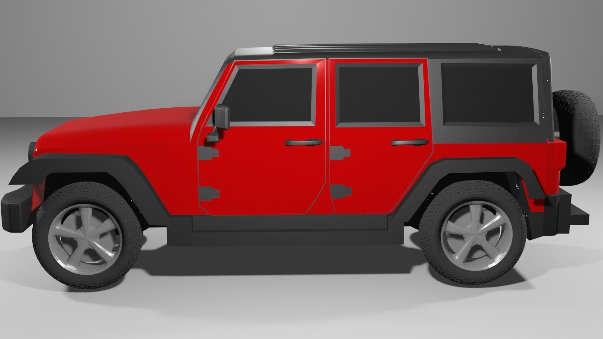 Jeep Wrangler-Red 3D model_1