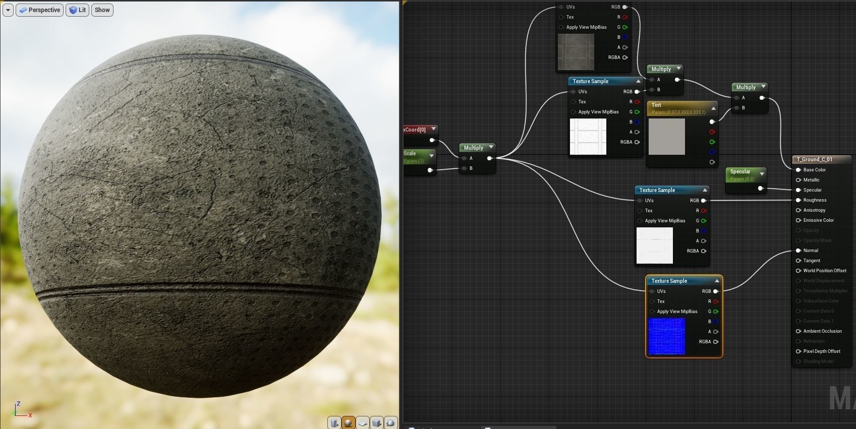 sci fi Concrete floor - modular kit - set C - Low-poly 3D model_6