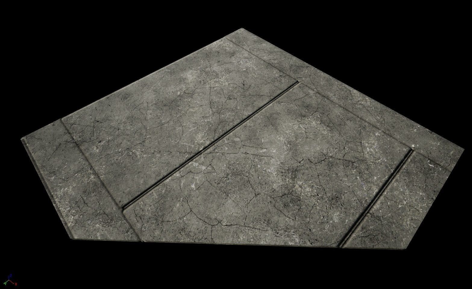 sci fi Concrete floor - modular kit - set C - Low-poly 3D model_12