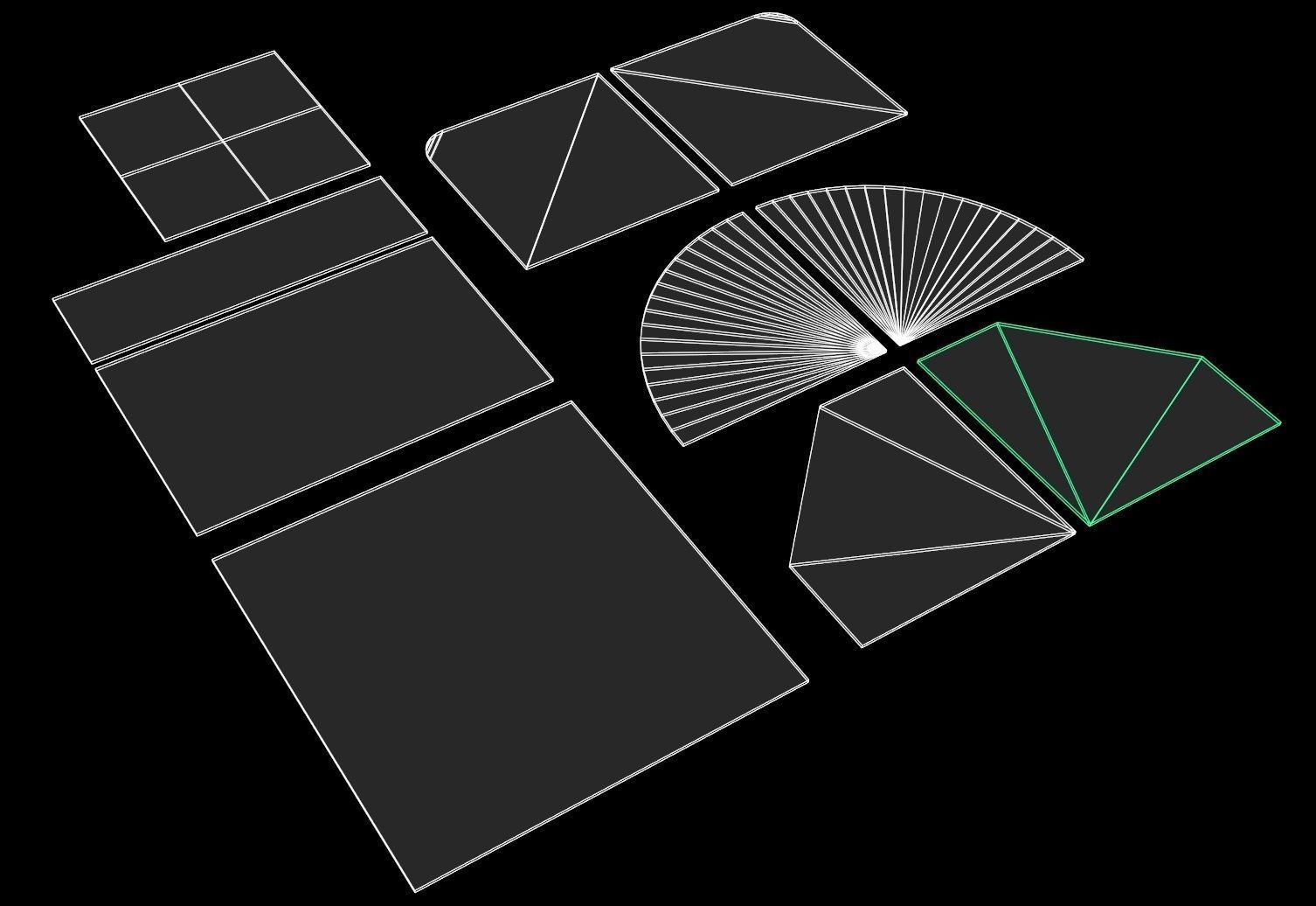 sci fi Concrete floor - modular kit - set C - Low-poly 3D model_1