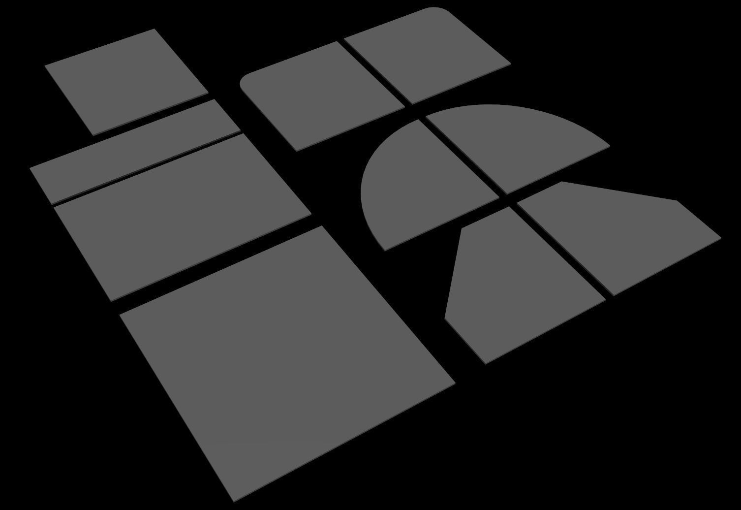 sci fi Concrete floor - modular kit - set C - Low-poly 3D model_20