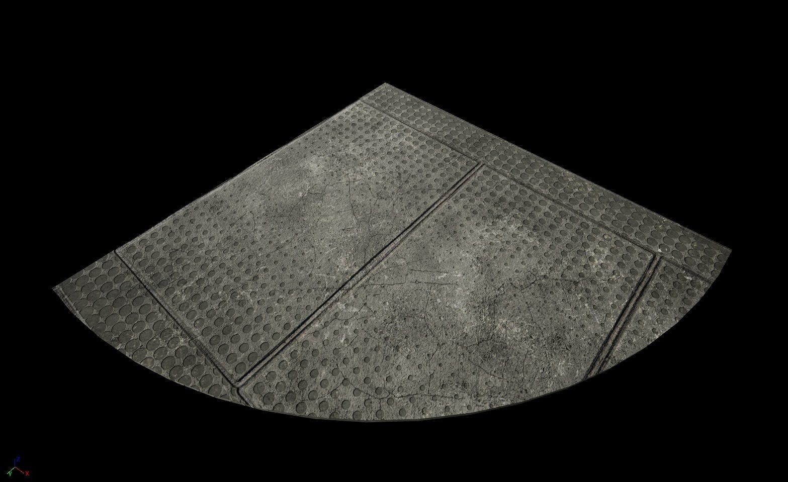 sci fi Concrete floor - modular kit - set C - Low-poly 3D model_14