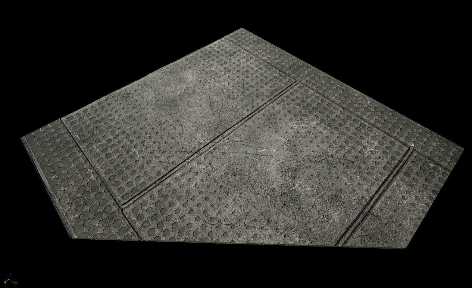 sci fi Concrete floor - modular kit - set C - Low-poly 3D model_11