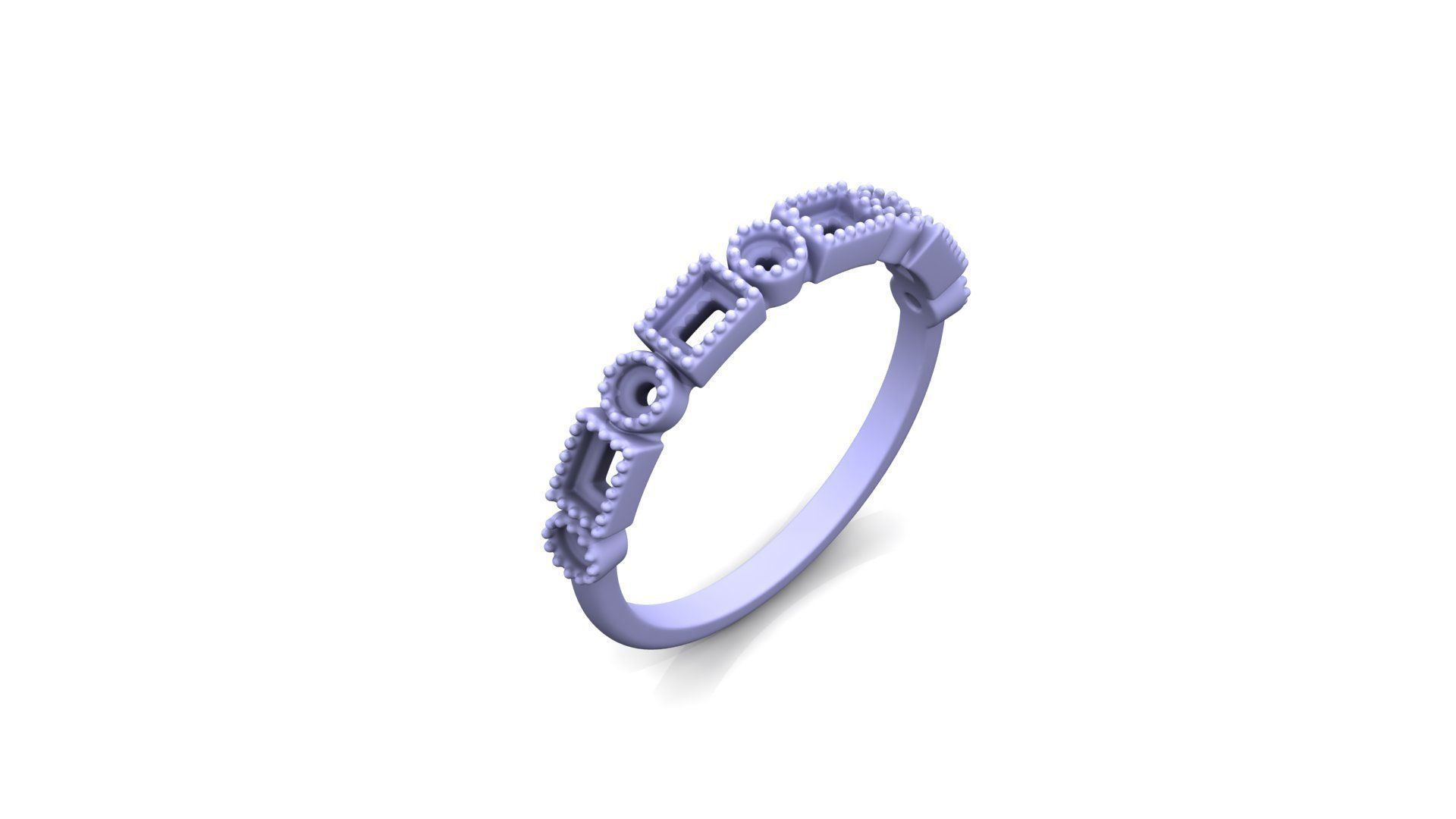 Eternity Half band Beautiful ring  Free 3D print model_3