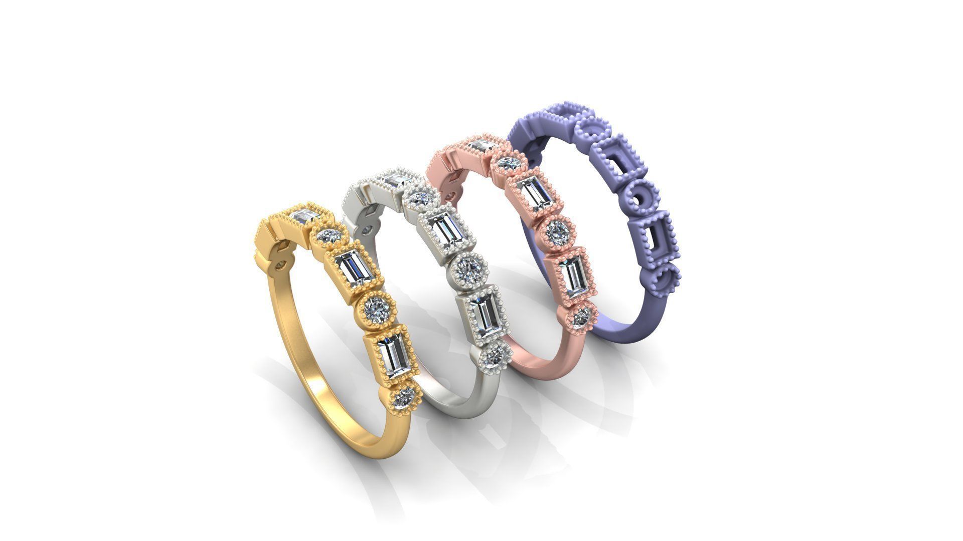 Eternity Half band Beautiful ring  Free 3D print model_4