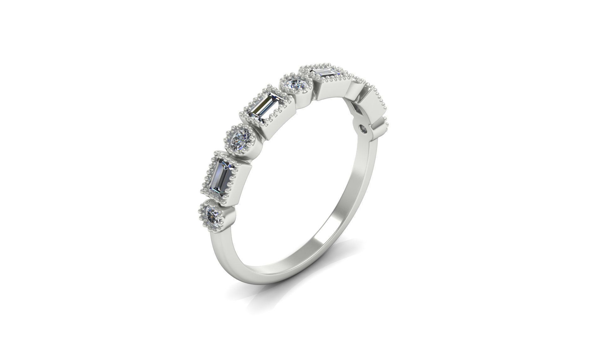 Eternity Half band Beautiful ring  Free 3D print model_1