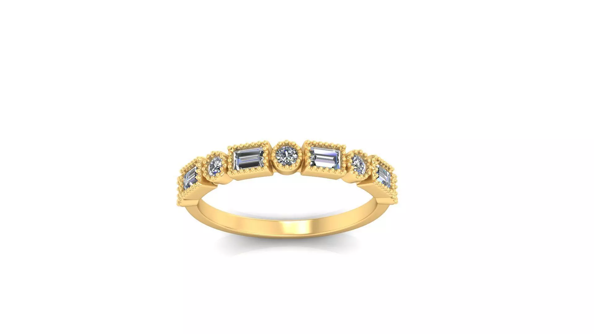 Eternity Half band Beautiful ring  Free 3D print model_0