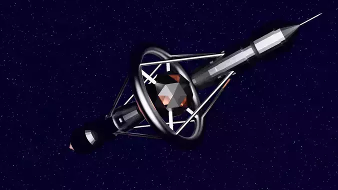Space station Free low-poly 3D model