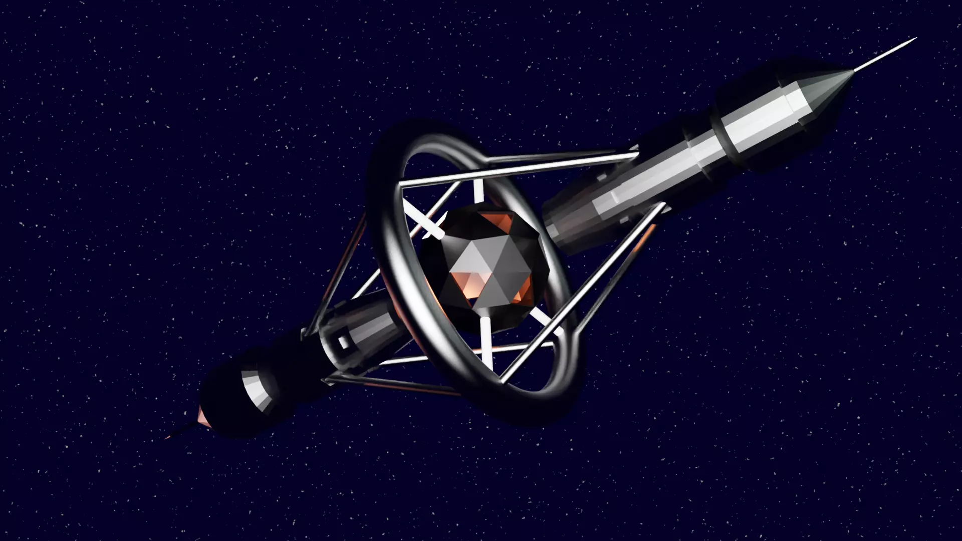 Space station Free low-poly 3D model_0