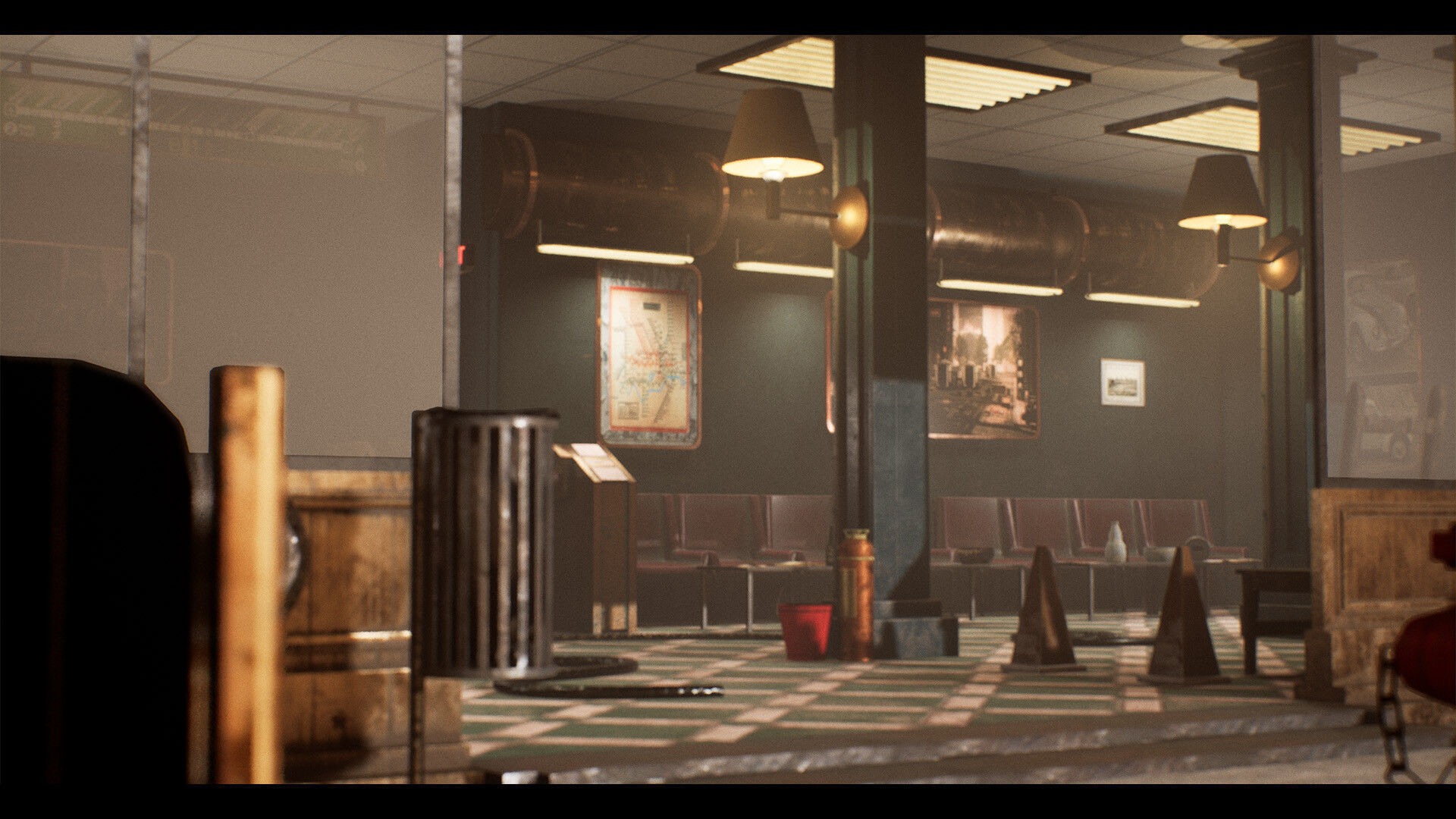 SteamPunk Victorian Metro Station Interior Low-poly 3D model_11