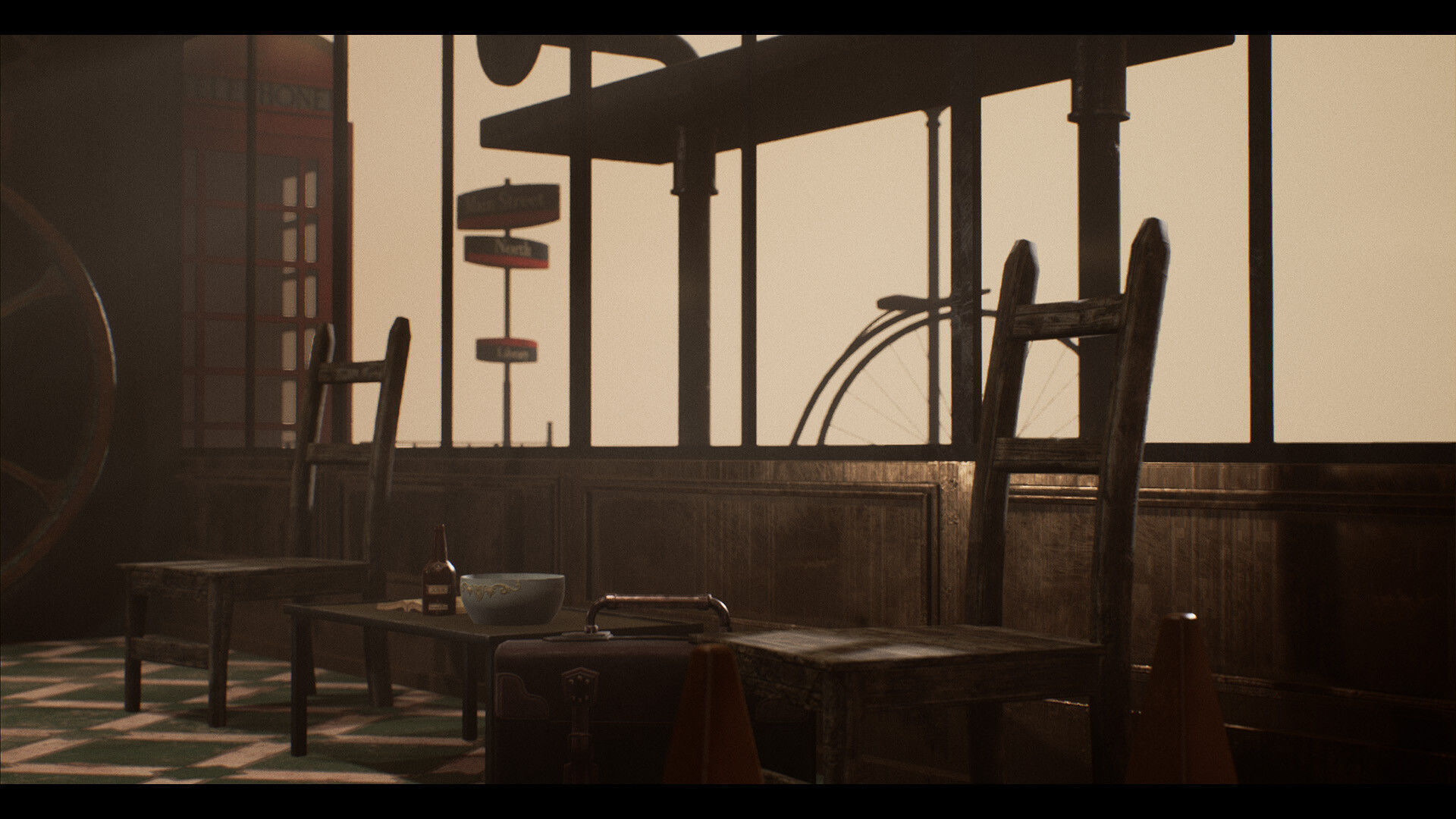 SteamPunk Victorian Metro Station Interior Low-poly 3D model_10