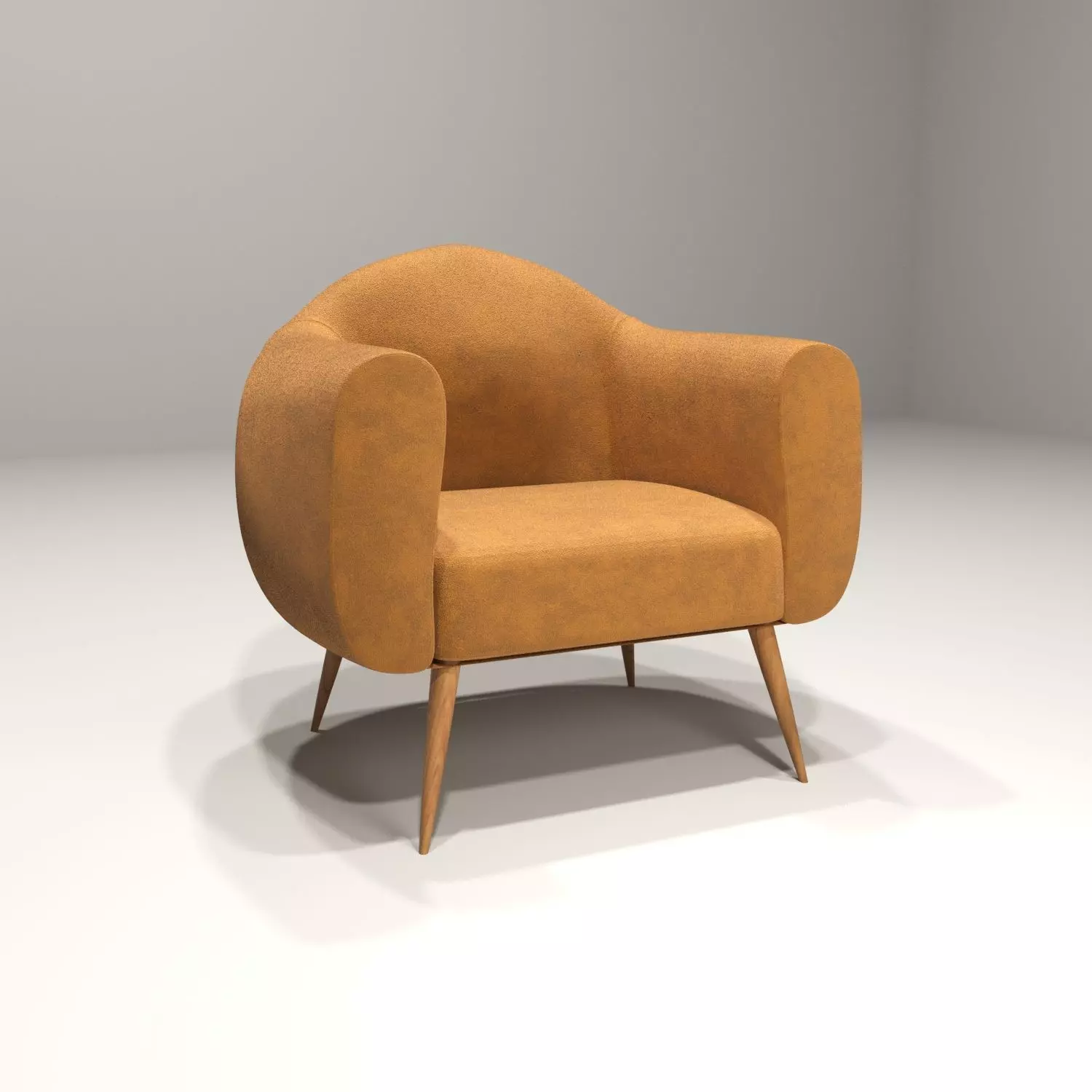 Armchair in tan leather Free 3D model