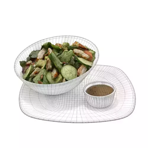 Feta Spinach  Avocado Salad Low-poly 3D model