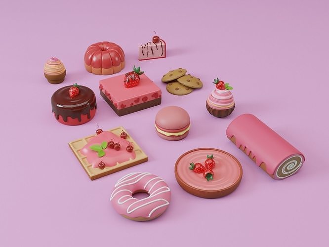 Dessert Collection 3D set 3D model