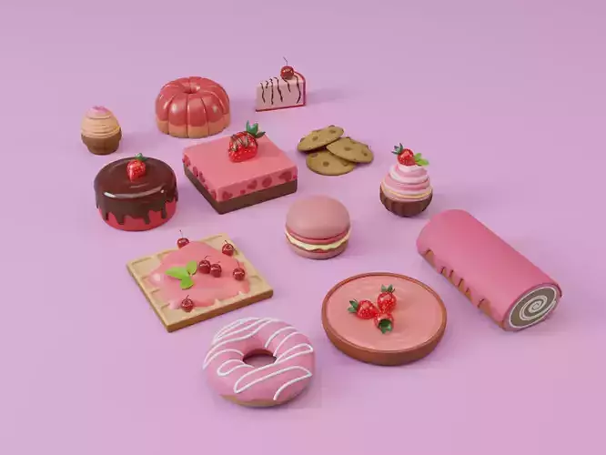 Dessert Collection 3D set 3D model