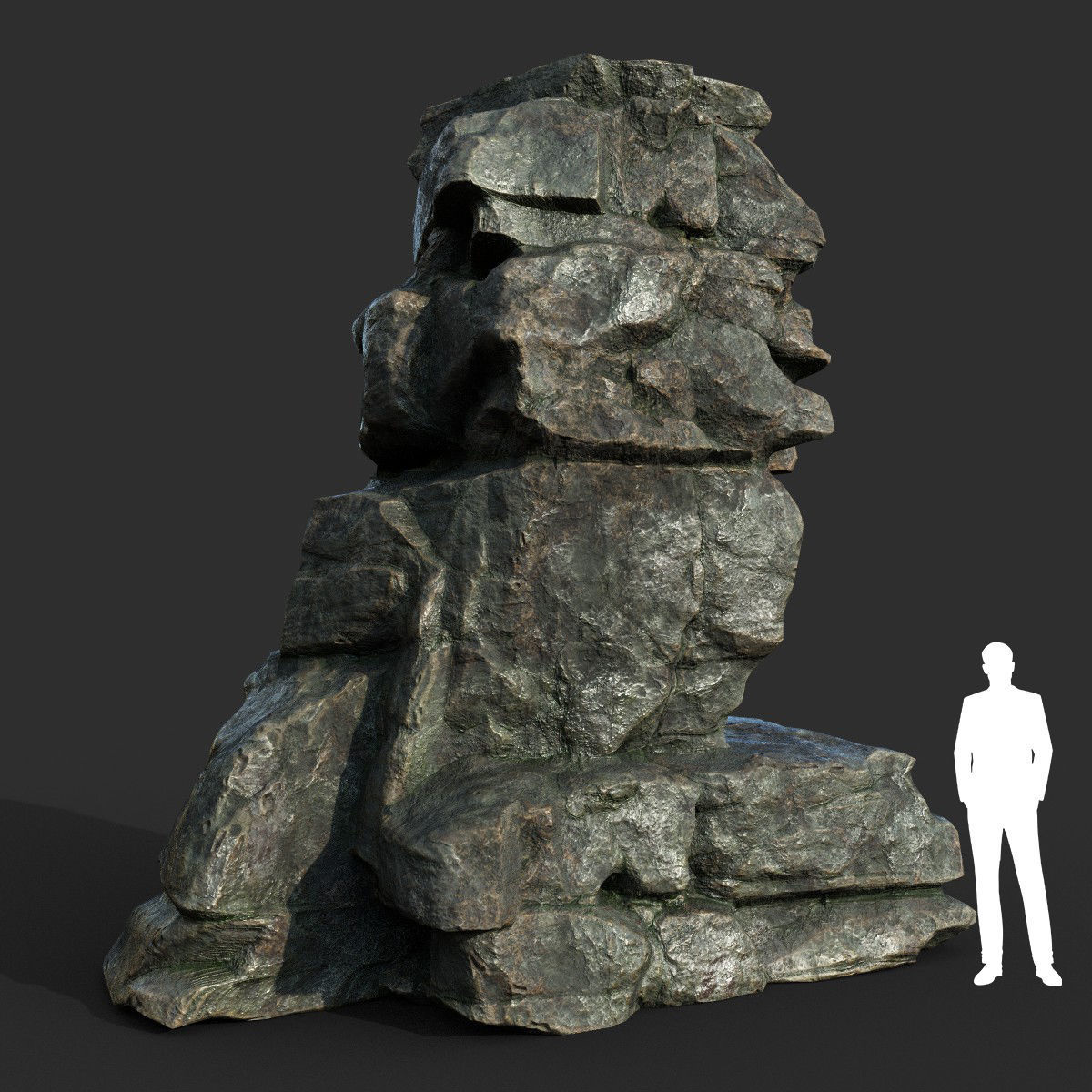Low poly Cracked Rock B 210221 Low-poly 3D model_31