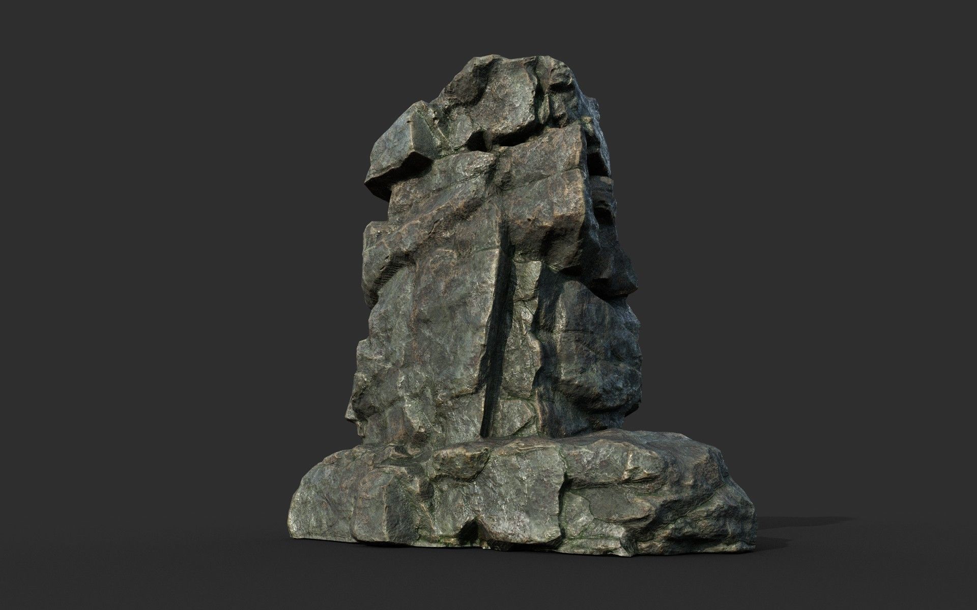 Low poly Cracked Rock B 210221 Low-poly 3D model_39
