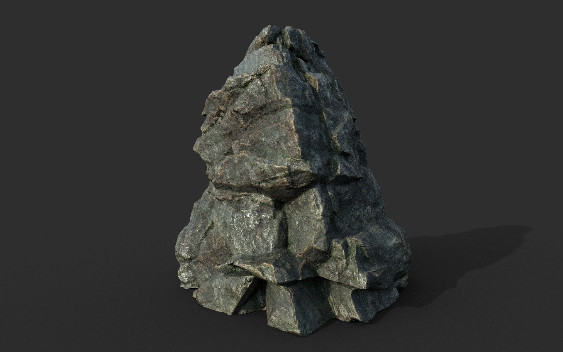 Low poly Cracked Rock B 210221 Low-poly 3D model_19