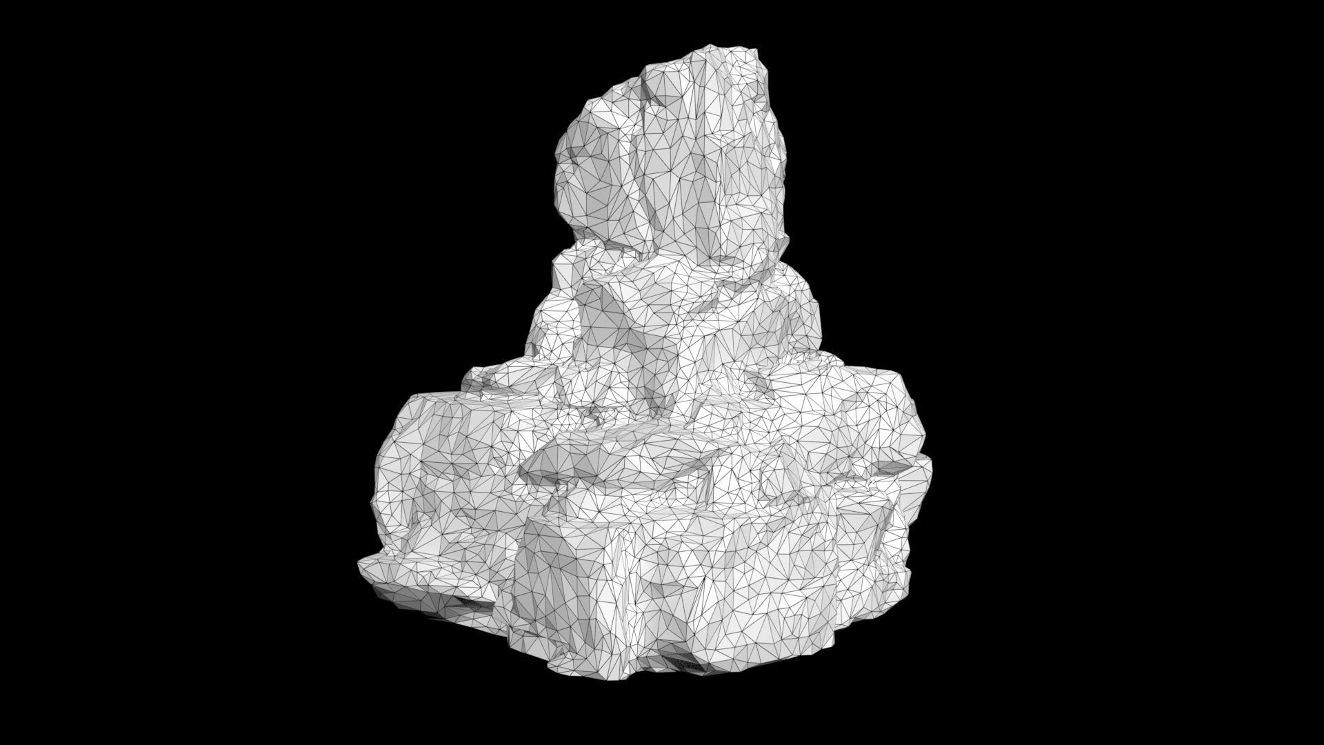 Low poly Cracked Rock B 210221 Low-poly 3D model_50