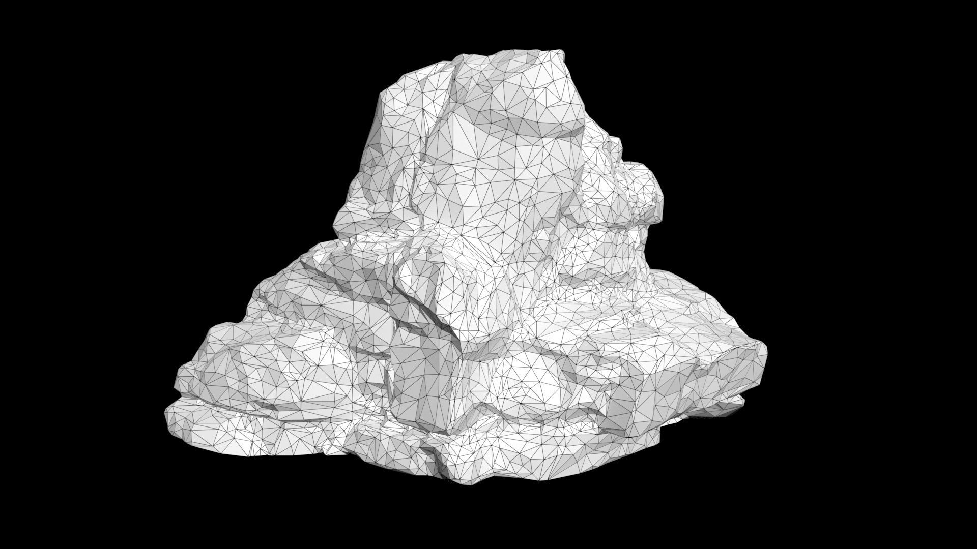 Low poly Cracked Rock B 210221 Low-poly 3D model_5