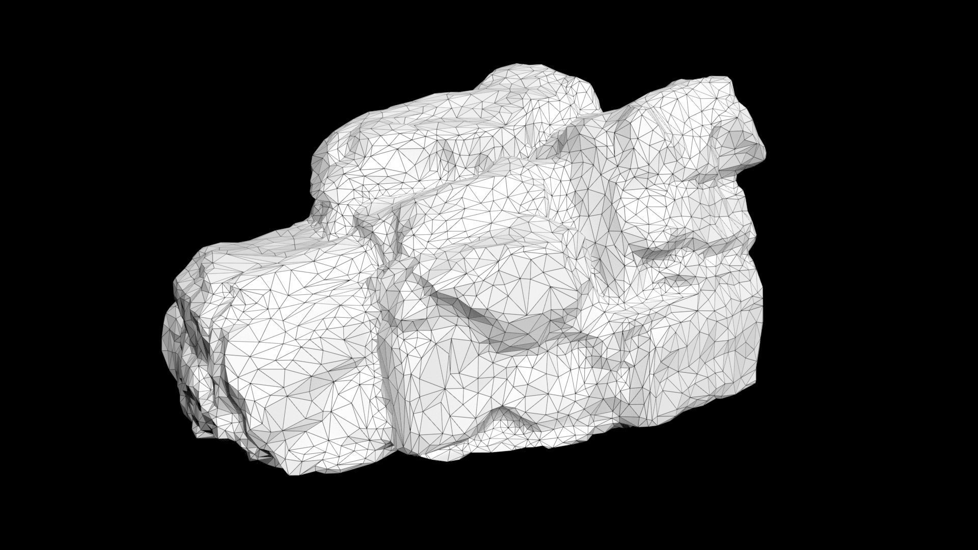 Low poly Cracked Rock B 210221 Low-poly 3D model_15