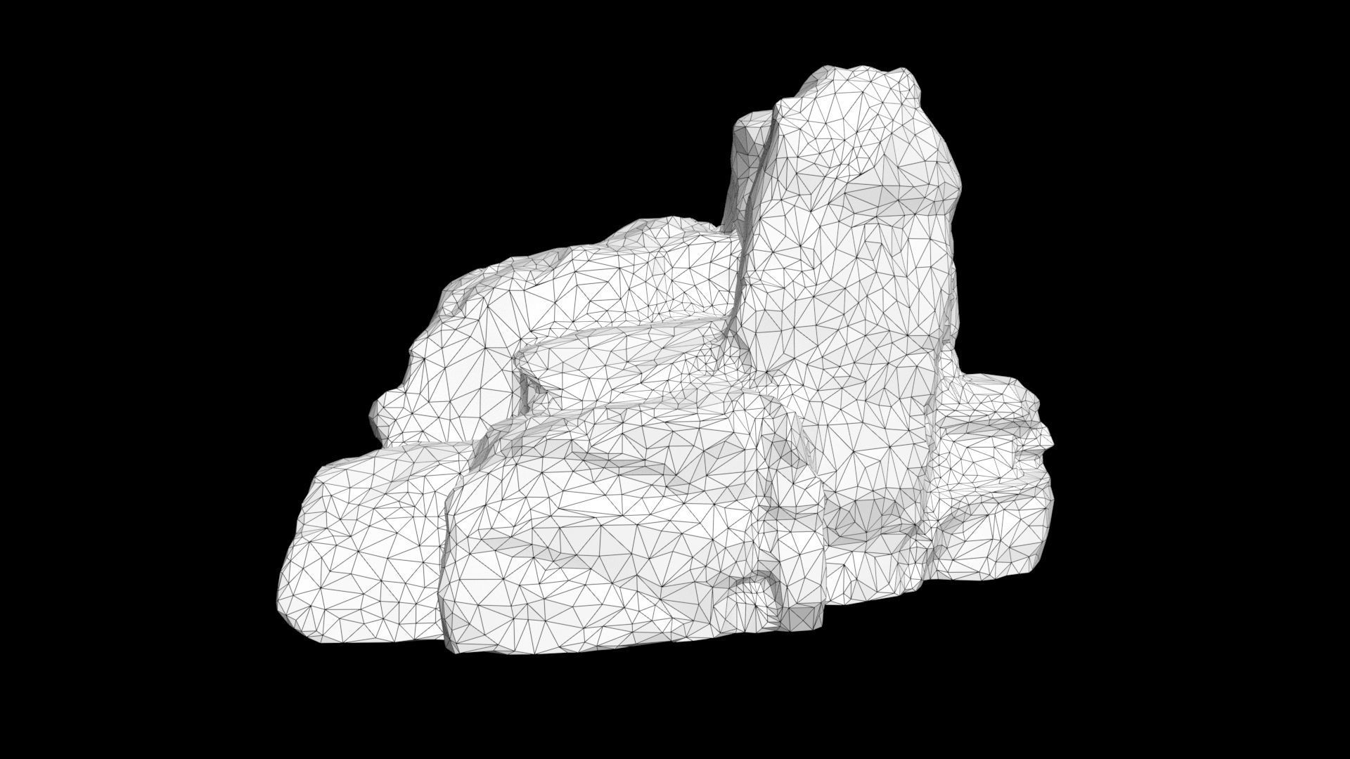 Low poly Cracked Rock B 210221 Low-poly 3D model_10