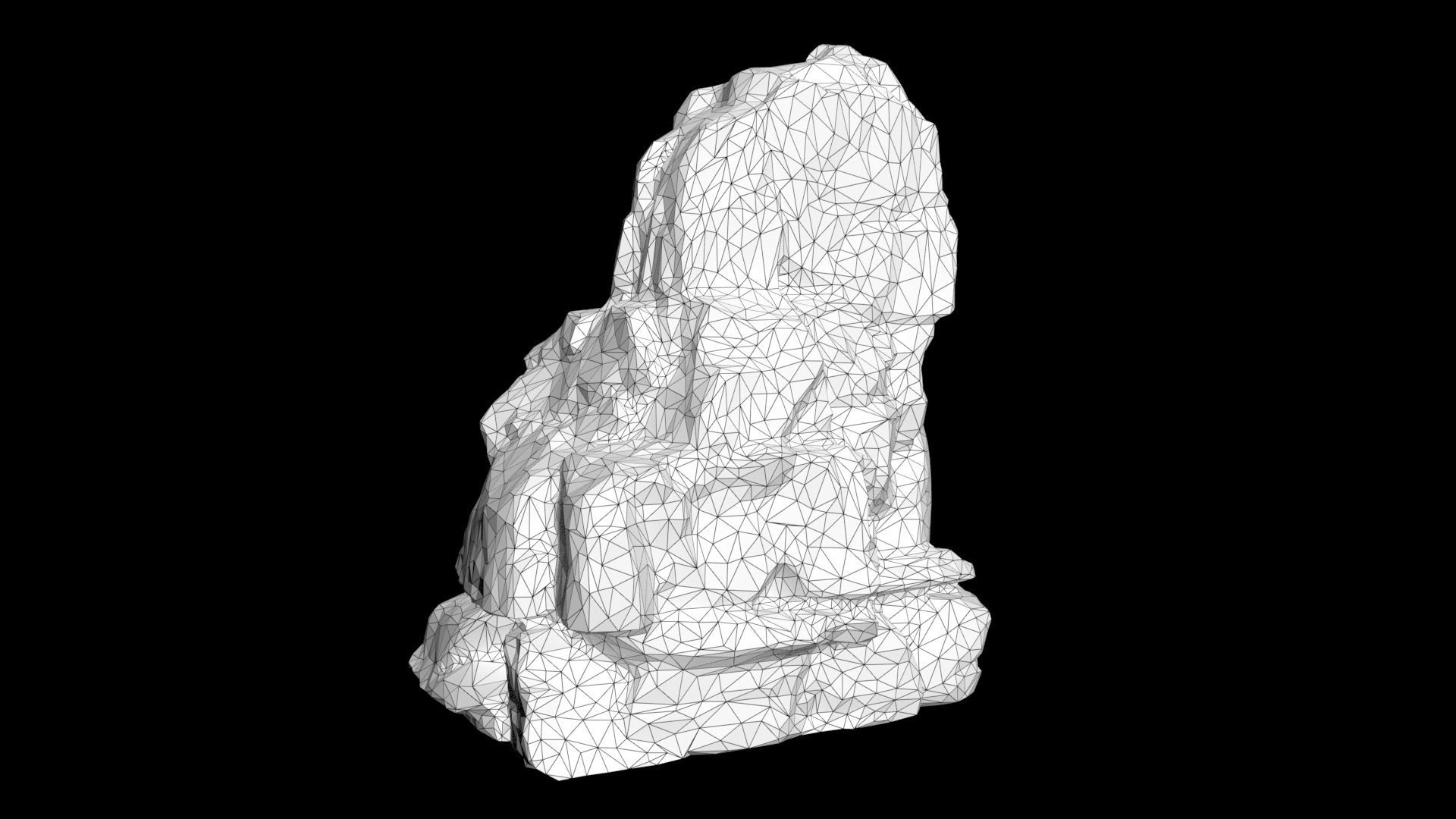 Low poly Cracked Rock B 210221 Low-poly 3D model_25