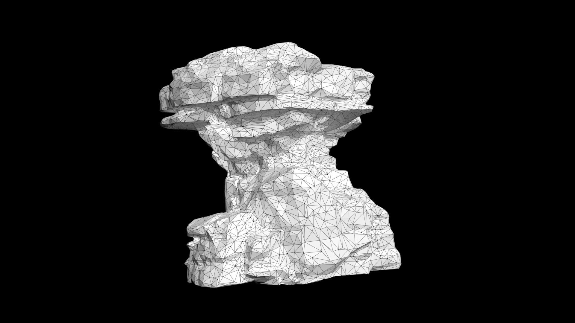 Low poly Cracked Rock B 210221 Low-poly 3D model_30