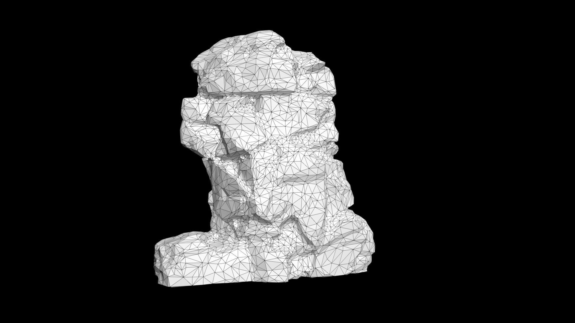Low poly Cracked Rock B 210221 Low-poly 3D model_40