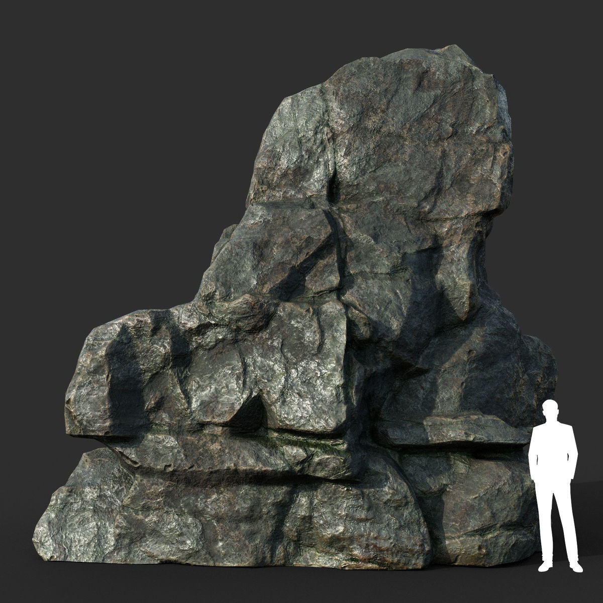 Low poly Cracked Rock B 210221 Low-poly 3D model_21