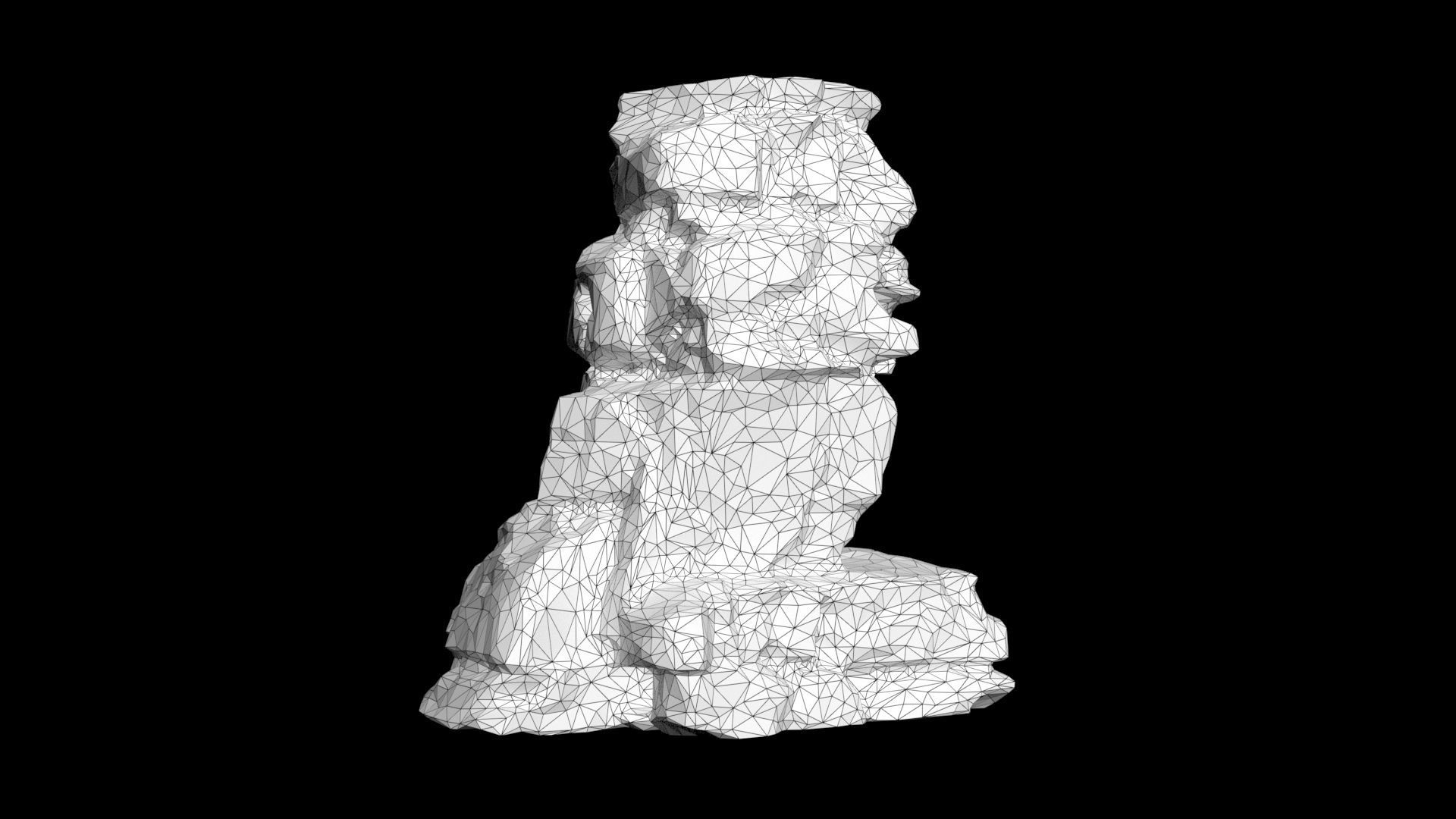 Low poly Cracked Rock B 210221 Low-poly 3D model_35