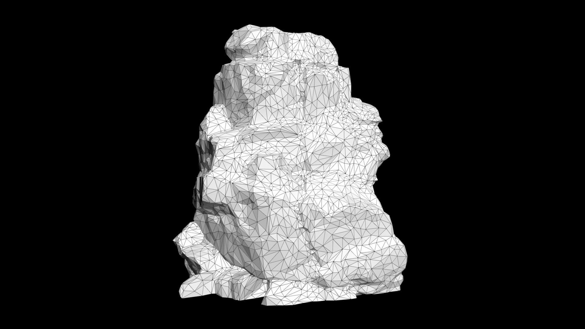 Low poly Cracked Rock B 210221 Low-poly 3D model_20