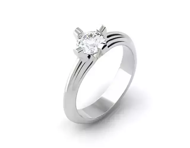 D-0481 solitaire diamond engagement ring gold