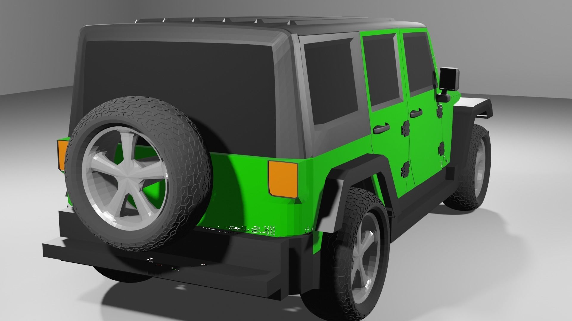 Jeep Wrangler-Green 3D model_4