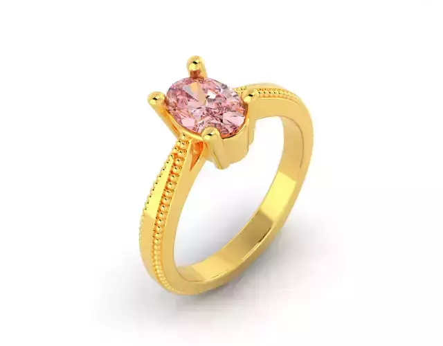 D-0597 oval sapphire ring gold