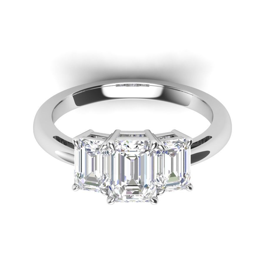 Three stone ring - JF033 3D print model_5