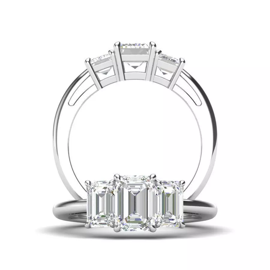 Three stone ring - JF033 3D print model_0