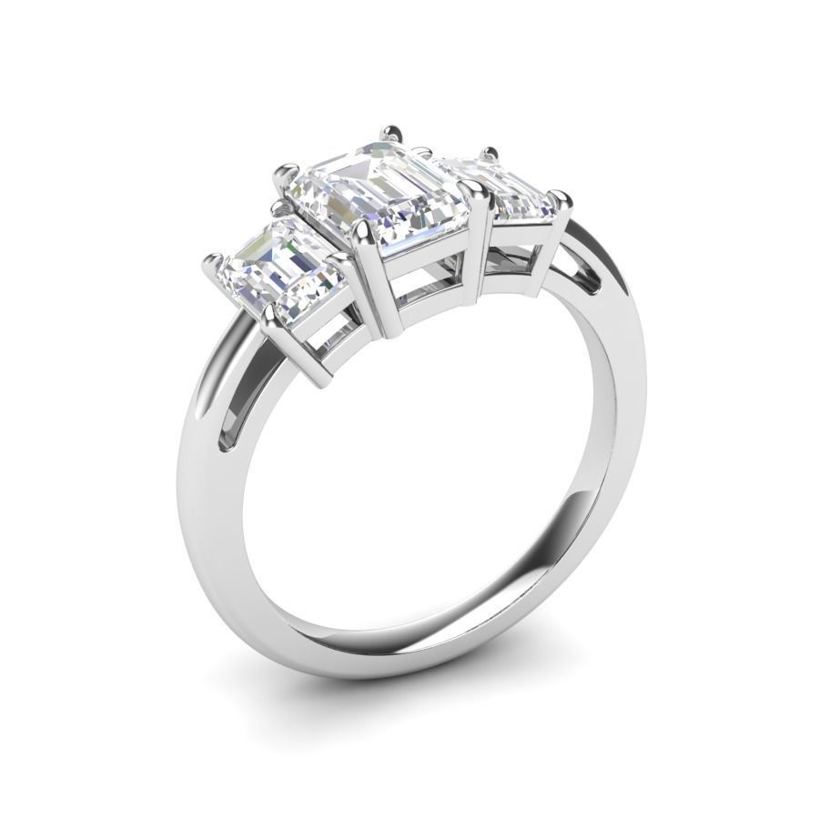 Three stone ring - JF033 3D print model_11