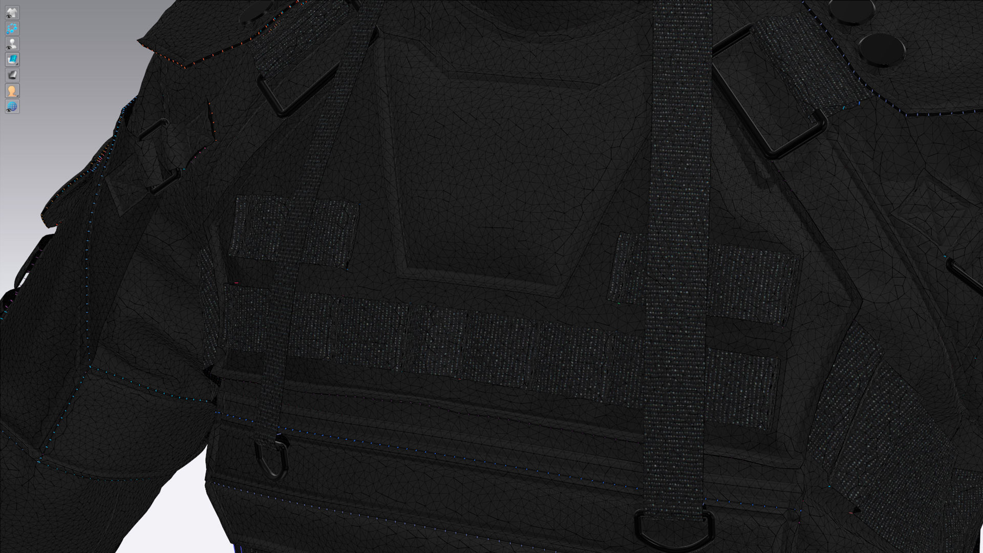 Military tactical jacket  3D model_8