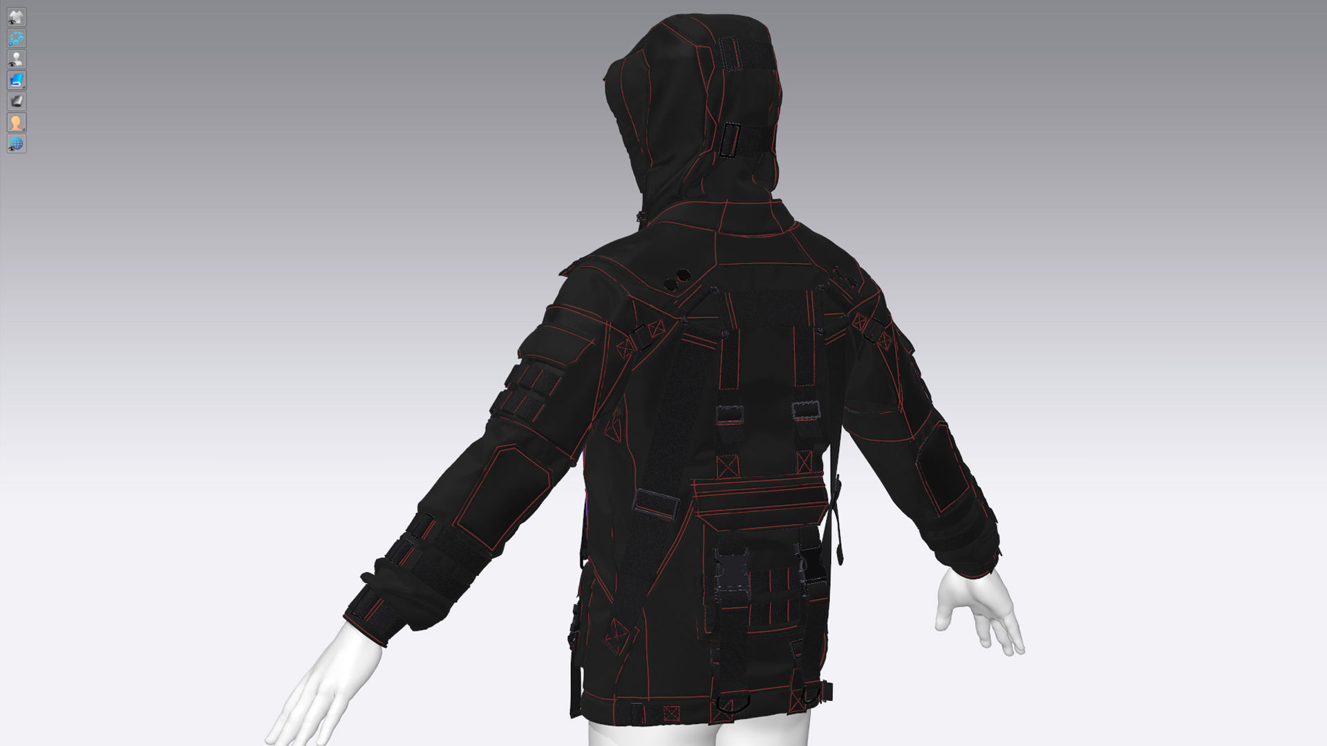 Military tactical jacket  3D model_5