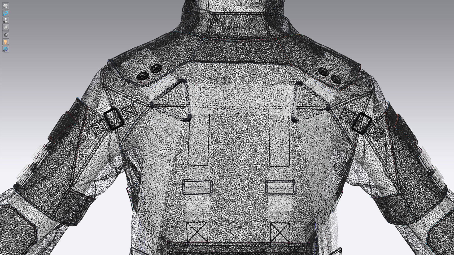 Military tactical jacket  3D model_7