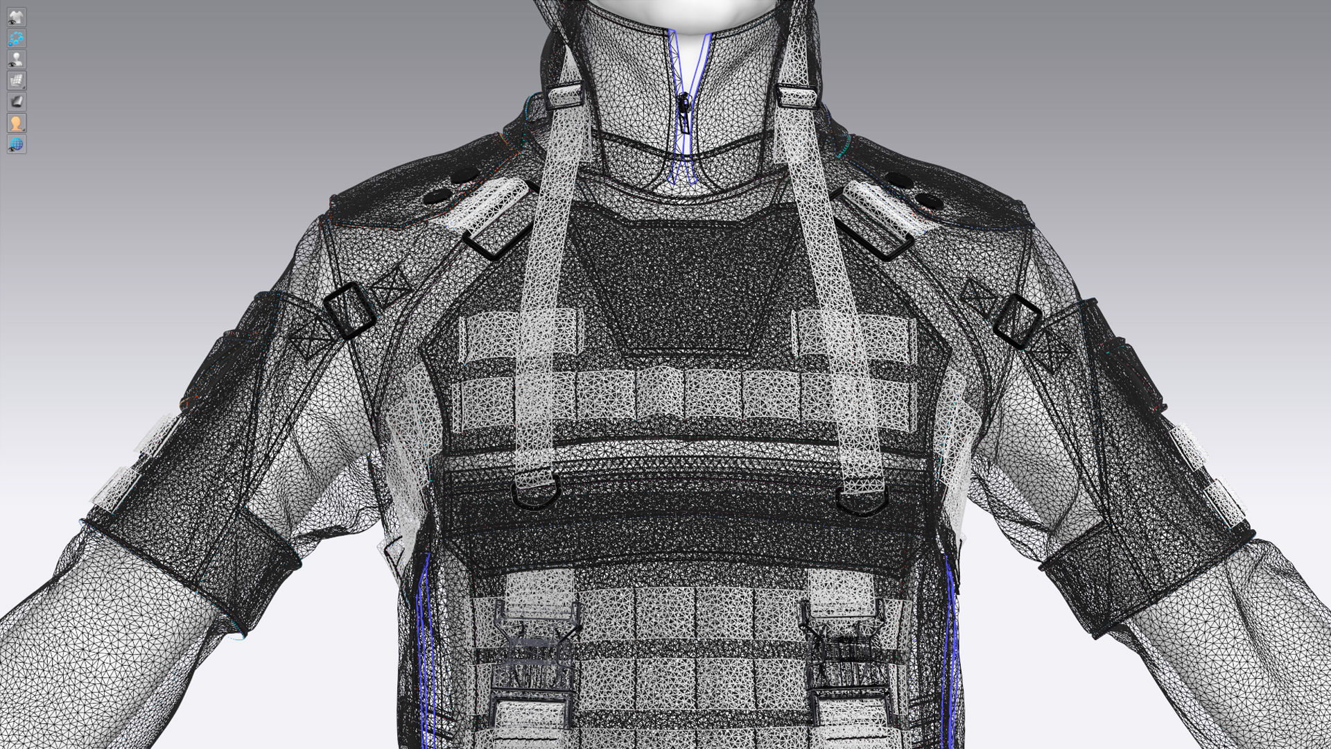Military tactical jacket  3D model_6