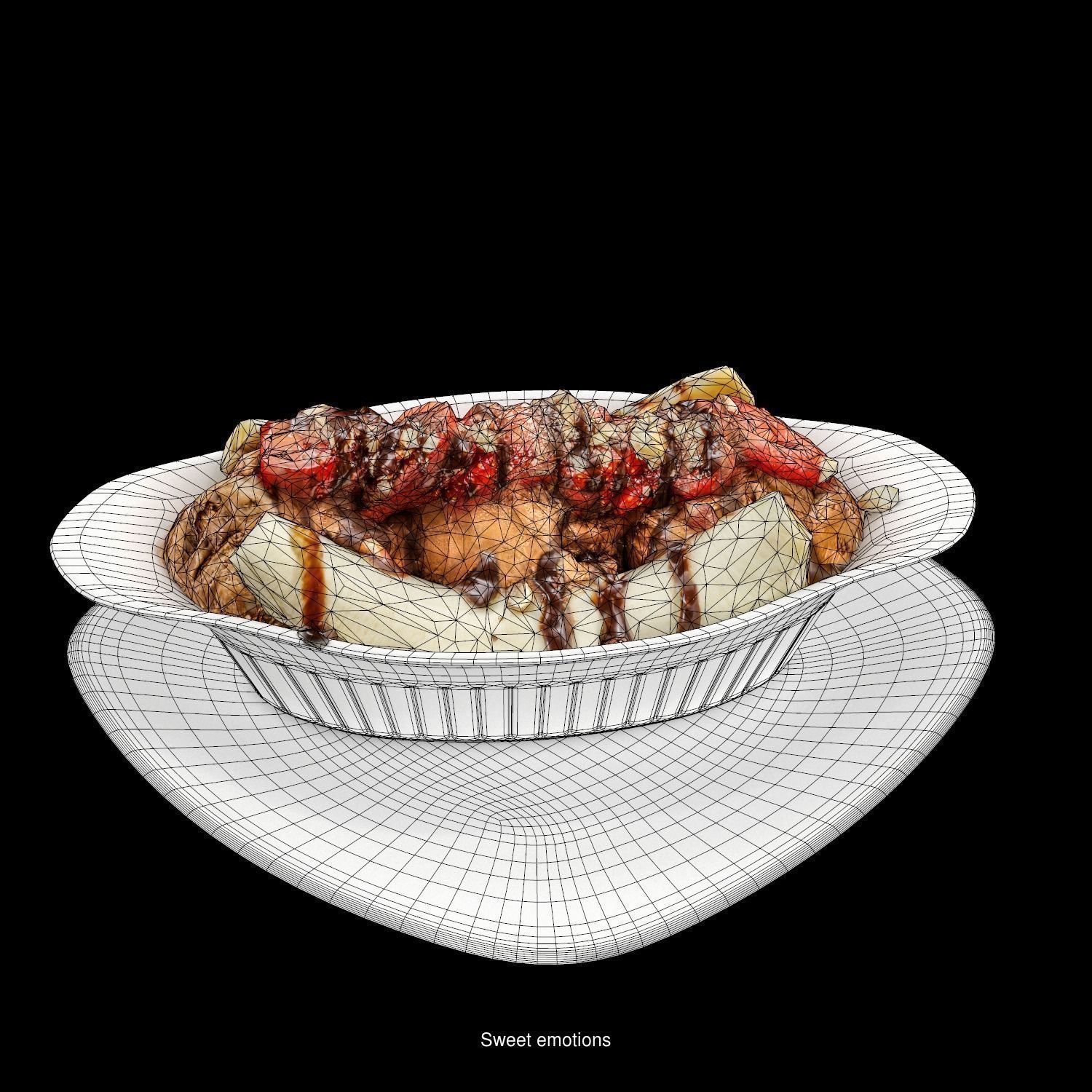 Sweet collection ice cream and coffee on plate _47