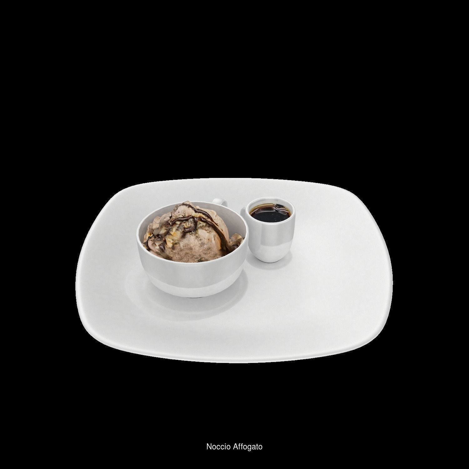 Sweet collection ice cream and coffee on plate _31