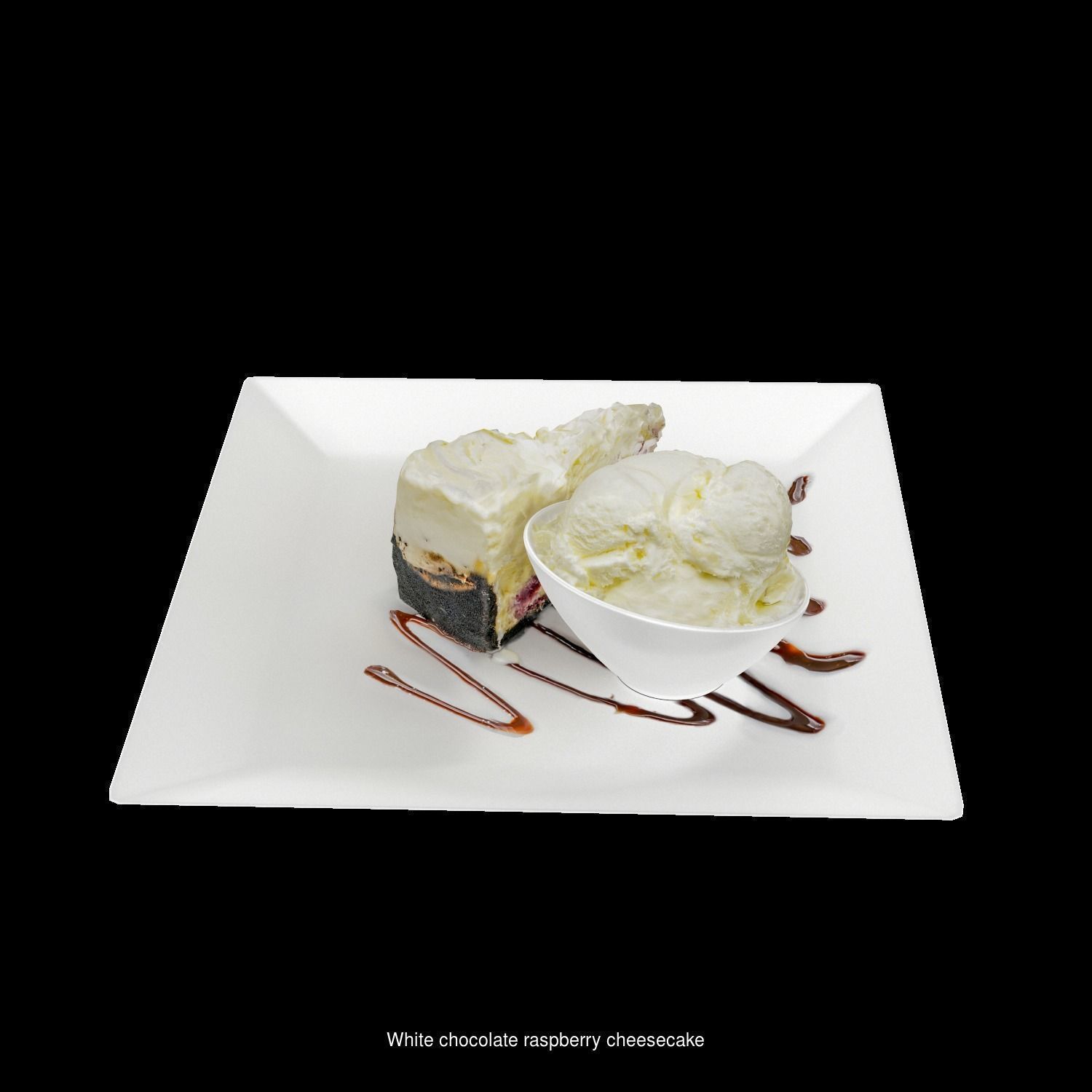 Sweet collection ice cream and coffee on plate _43