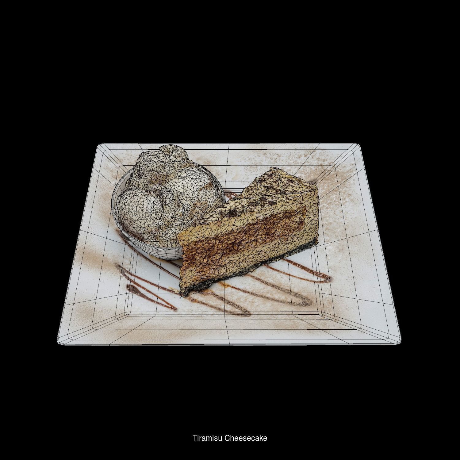 Sweet collection ice cream and coffee on plate _34