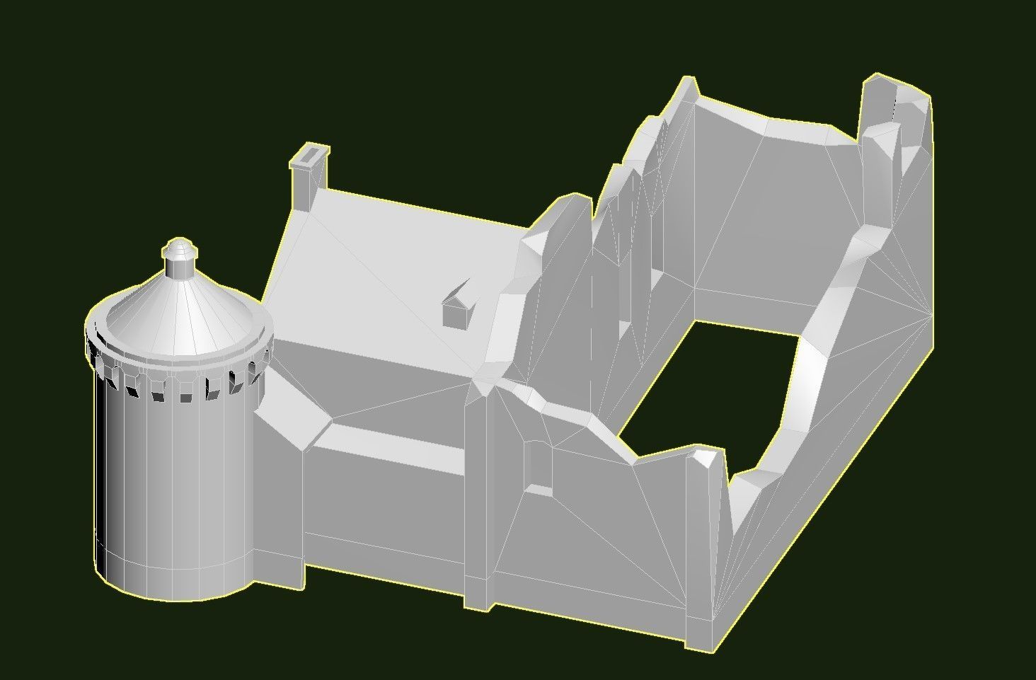 Scotney Castle Low-poly 3D model_26