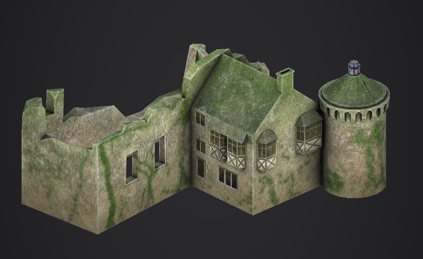 Scotney Castle Low-poly 3D model_5