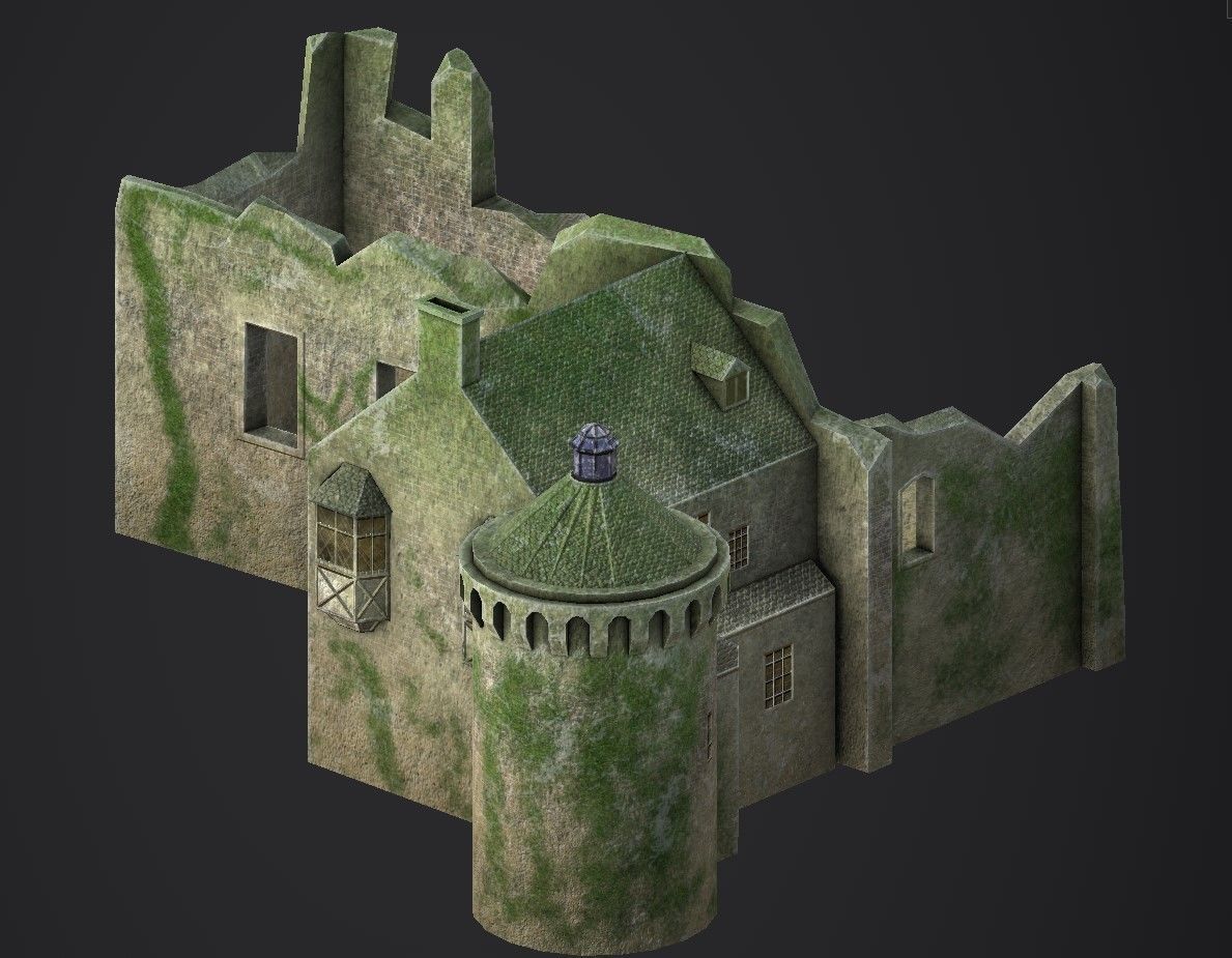 Scotney Castle Low-poly 3D model_6
