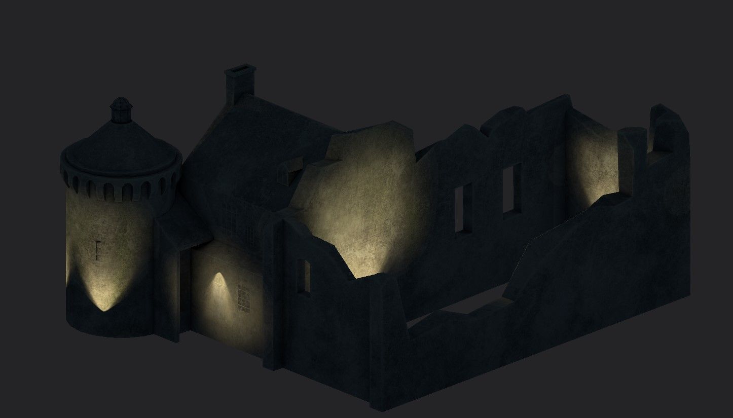 Scotney Castle Low-poly 3D model_17